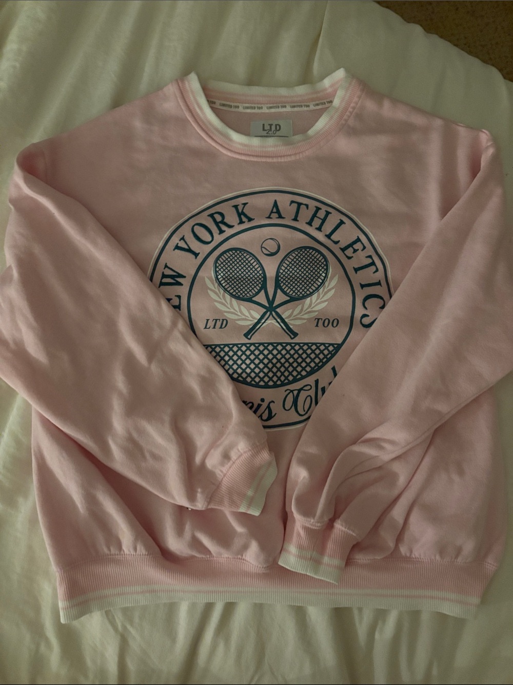 Limited Too Pink Graphic Crewneck, Size Small